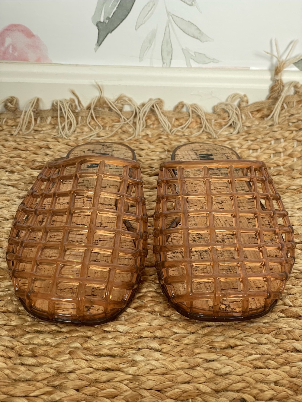 Brown Woven Jelly Mules Slip On Flats Size 9 - Picture 3 of 8